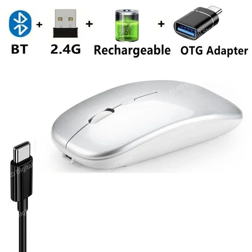 Wireless Mouse Bluetooth-Compatible Gaming Mouse (Dual Mode:BT+2.4Ghz)