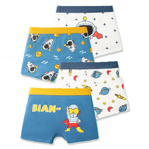 4 Pcs/Lot Children Panties Cotton Underwear For Boys 3-14 Years
