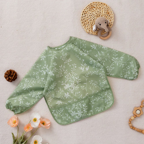 1 Pc Waterproof Baby Bibs Cute Infant Eating Child Drawing Long Sleeve