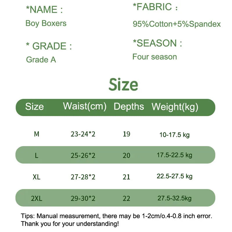 Multipack Dinosaur Pattern Athflow Style Boys Boxer Briefs Cotton Kids