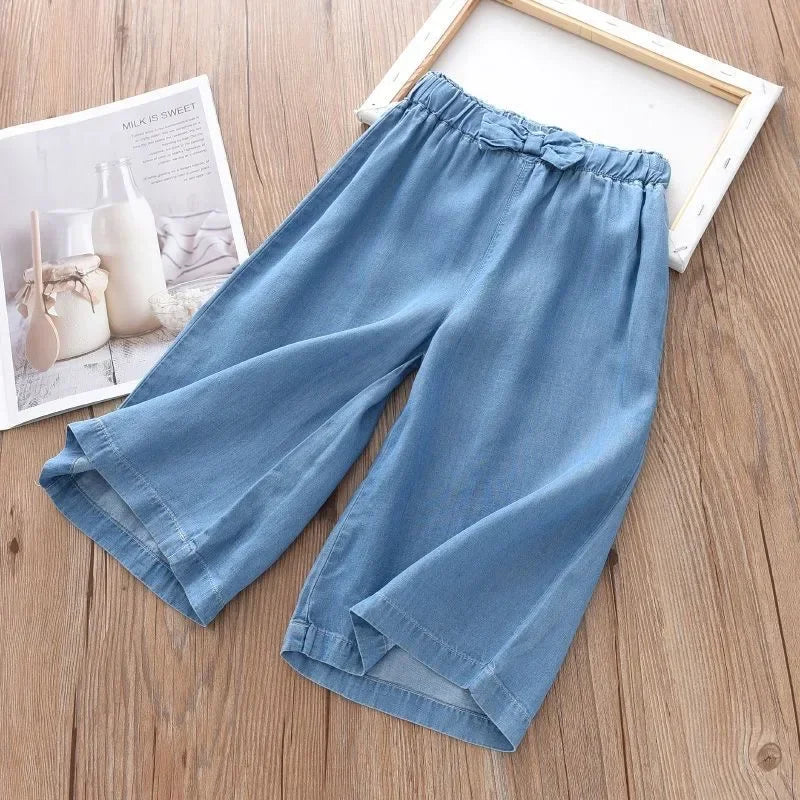 Children Wide Leg Pants Casual Thin Chiffon