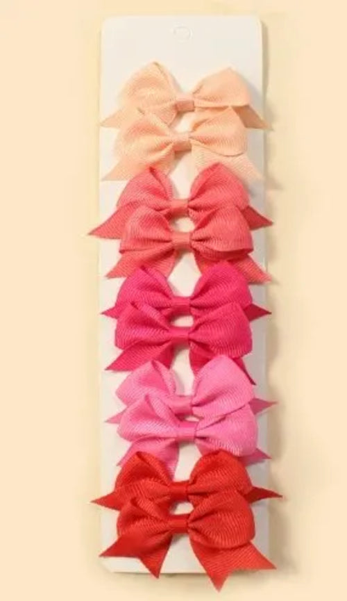 10Pcs Cute Bows Baby Hair Clips Candy Color Girls Princess Hairpins