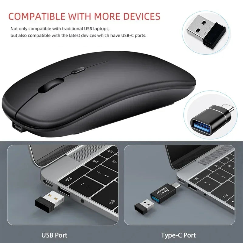 Wireless Mouse Bluetooth-Compatible Gaming Mouse (Dual Mode:BT+2.4Ghz)