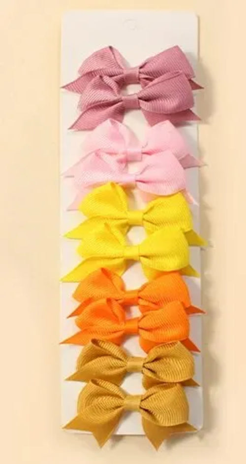 10Pcs Cute Bows Baby Hair Clips Candy Color Girls Princess Hairpins