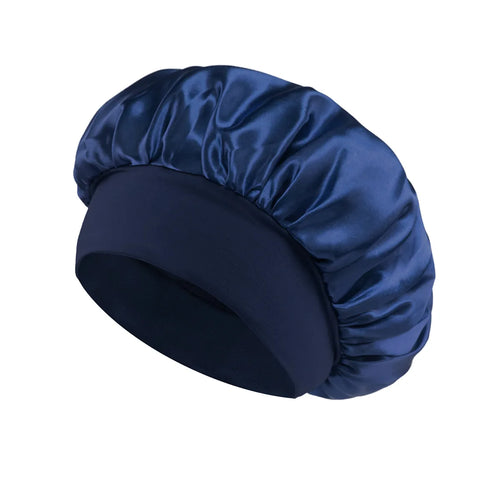 1PC Women's Satin Solid Bonnets Wide-brimmed Night Sleeping Bathing