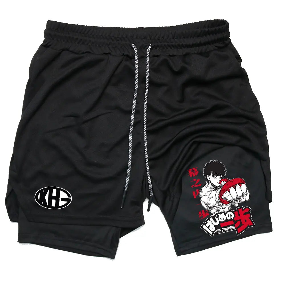 Anime IPPO Compreesion Shorts for Men Gym Workout Running Athletic 2