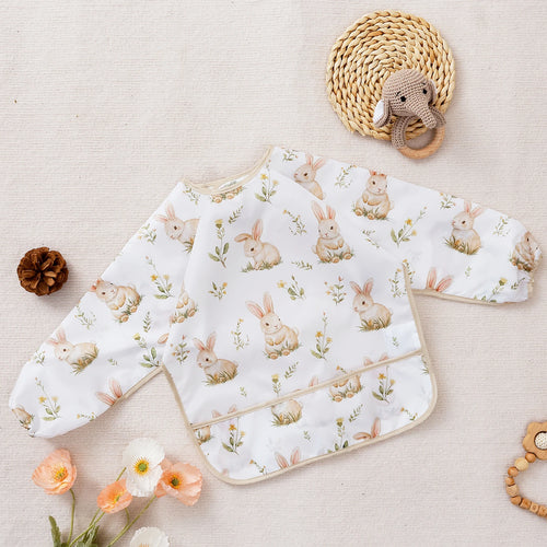 1 Pc Waterproof Baby Bibs Cute Infant Eating Child Drawing Long Sleeve
