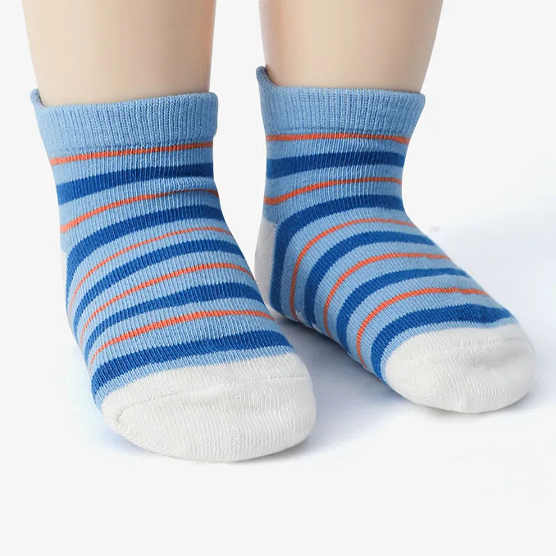 6 Pairs Kids Socks Cartoon Animal Pattern Cotton Non-Slip Floor Socks