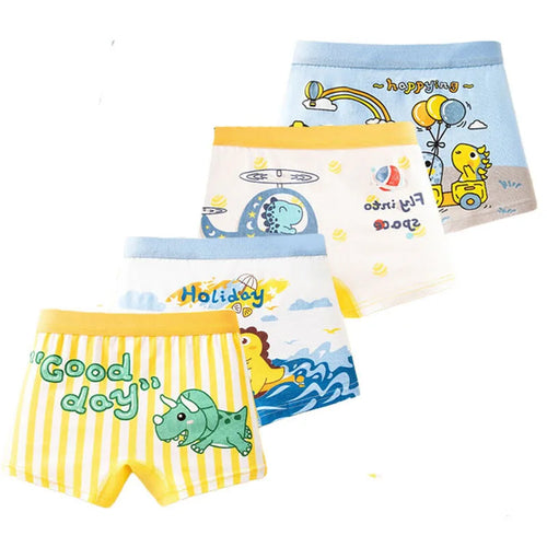 Multipack Dinosaur Pattern Athflow Style Boys Boxer Briefs Cotton Kids