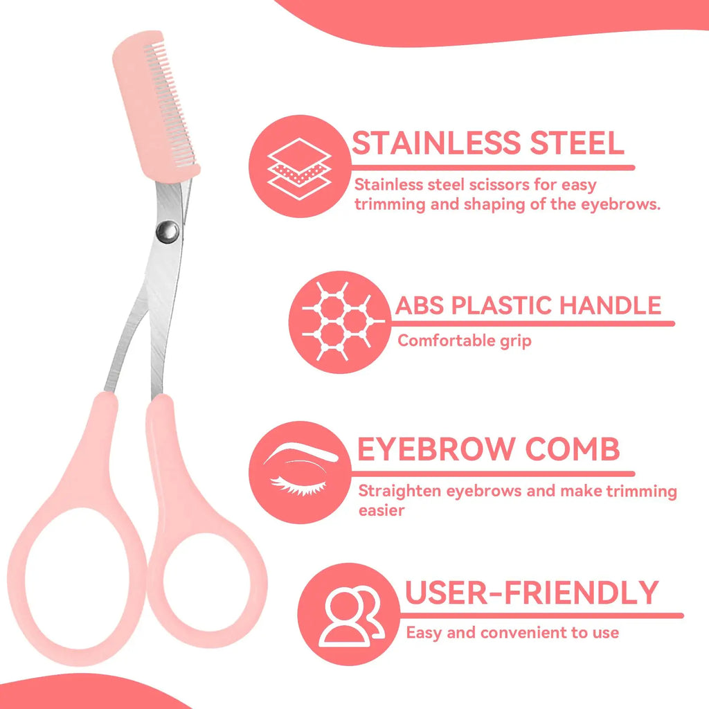 Eyebrow Trimmer, Stainless Steel Eyebrow Scissors With Comb, Eyebrow
