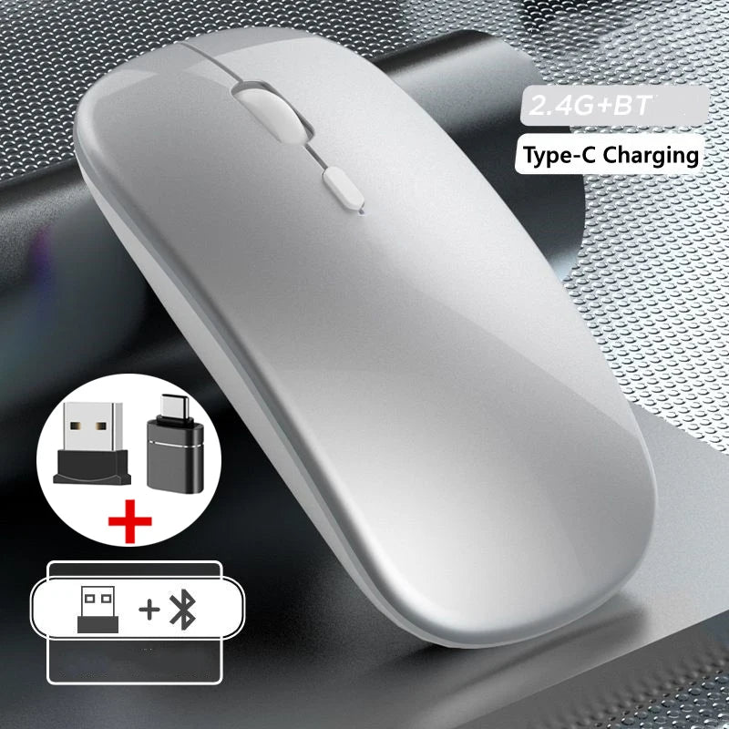 Wireless Mouse Bluetooth-Compatible Gaming Mouse (Dual Mode:BT+2.4Ghz)