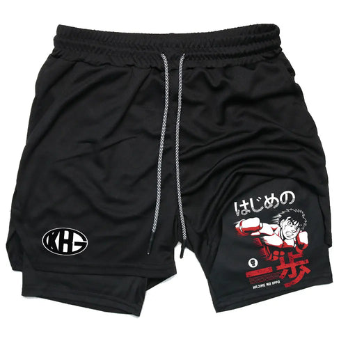 Anime IPPO Compreesion Shorts for Men Gym Workout Running Athletic 2