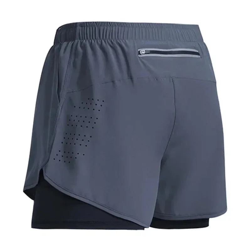 Men's Fitness Training Shorts Summer 2 In 1 Quick Dry Gym
