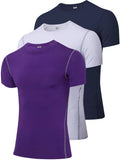 Mens Compression Shirts Athletic Workout Shirt Short Sleeve Sports Base Layer Gym Undershirts Running Top