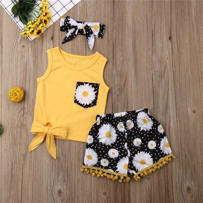 Toddler Kids Baby Girl Floral Clothes Vest Tops +