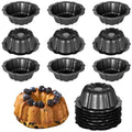 Homaisson 16 Pcs Mini Fluted Tube Pan Mini Cake Pans 4.5Inch Carbon Steel Mini Flan Molds Pan Nonstick Cake Pan Reusable Mini Tube Oven Baking Mold for Cupcake Bread Bavarois Brownie