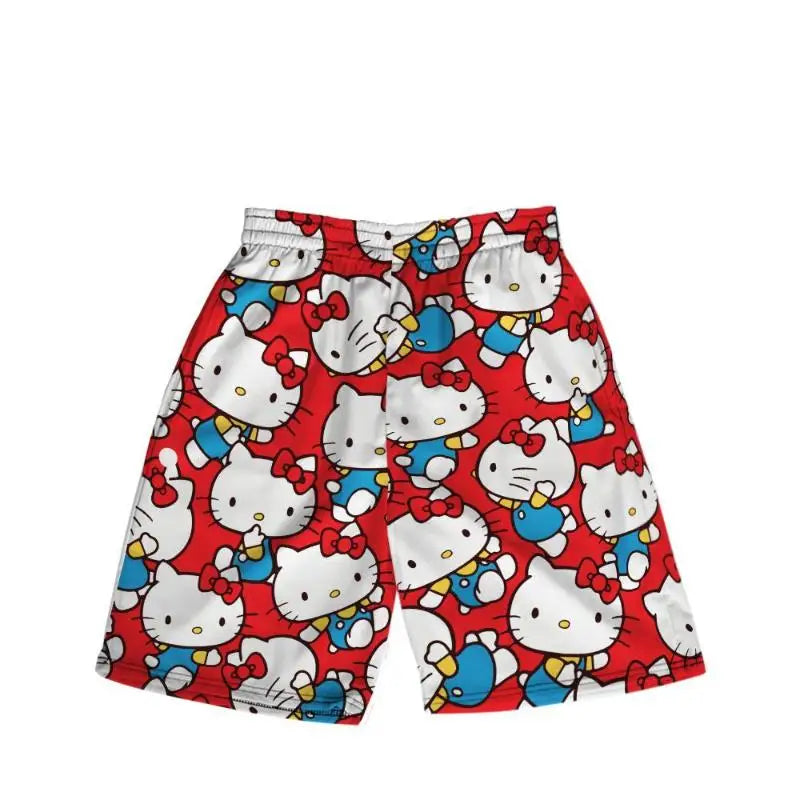 Sanrio Hello Kittys Kawaii Cute Cropped Pants Sports Loose Comfortable  Breathable Cartoon