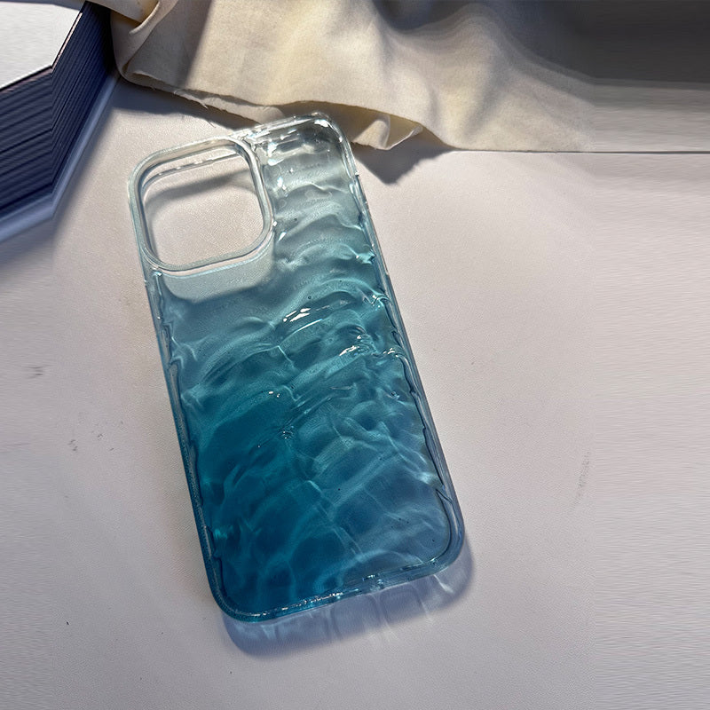 New Ins Faded Blue Water Pattern Phone Case