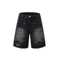 Vintage Frayed Make Old Ripped Denim Zipper Clothes