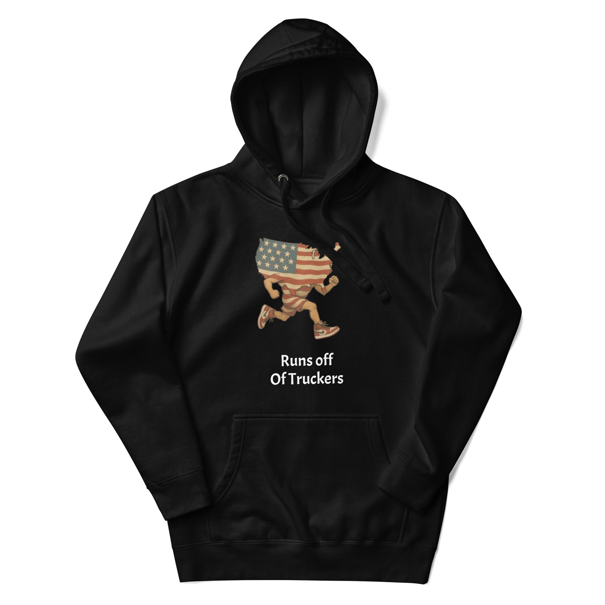 Unisex Hoodie america runs off of truckers