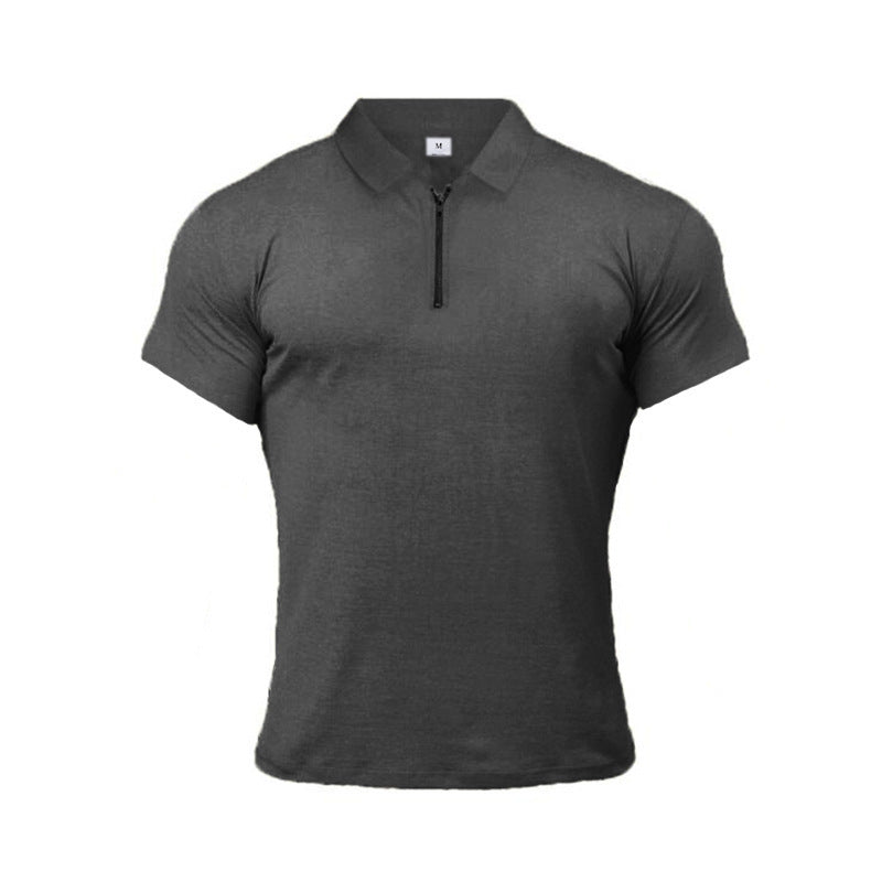 Lapels Short Sleeve Fitness T-shirt Sports Polo Shirts