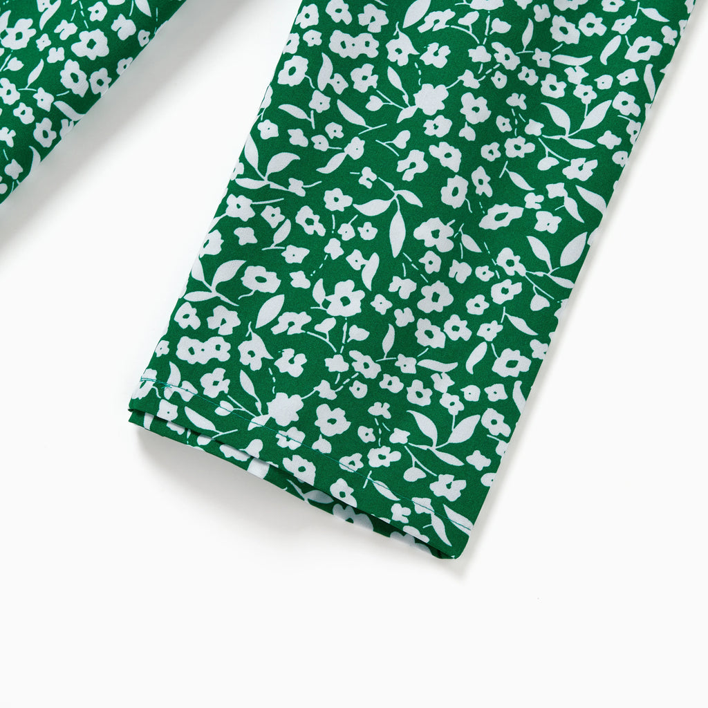 PatPat Matching Floral Print Green Smocked Strap Jumpsuits for Mommy and Me