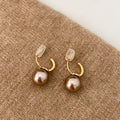Vintage Champagne Pearl Clip-on Earrings
