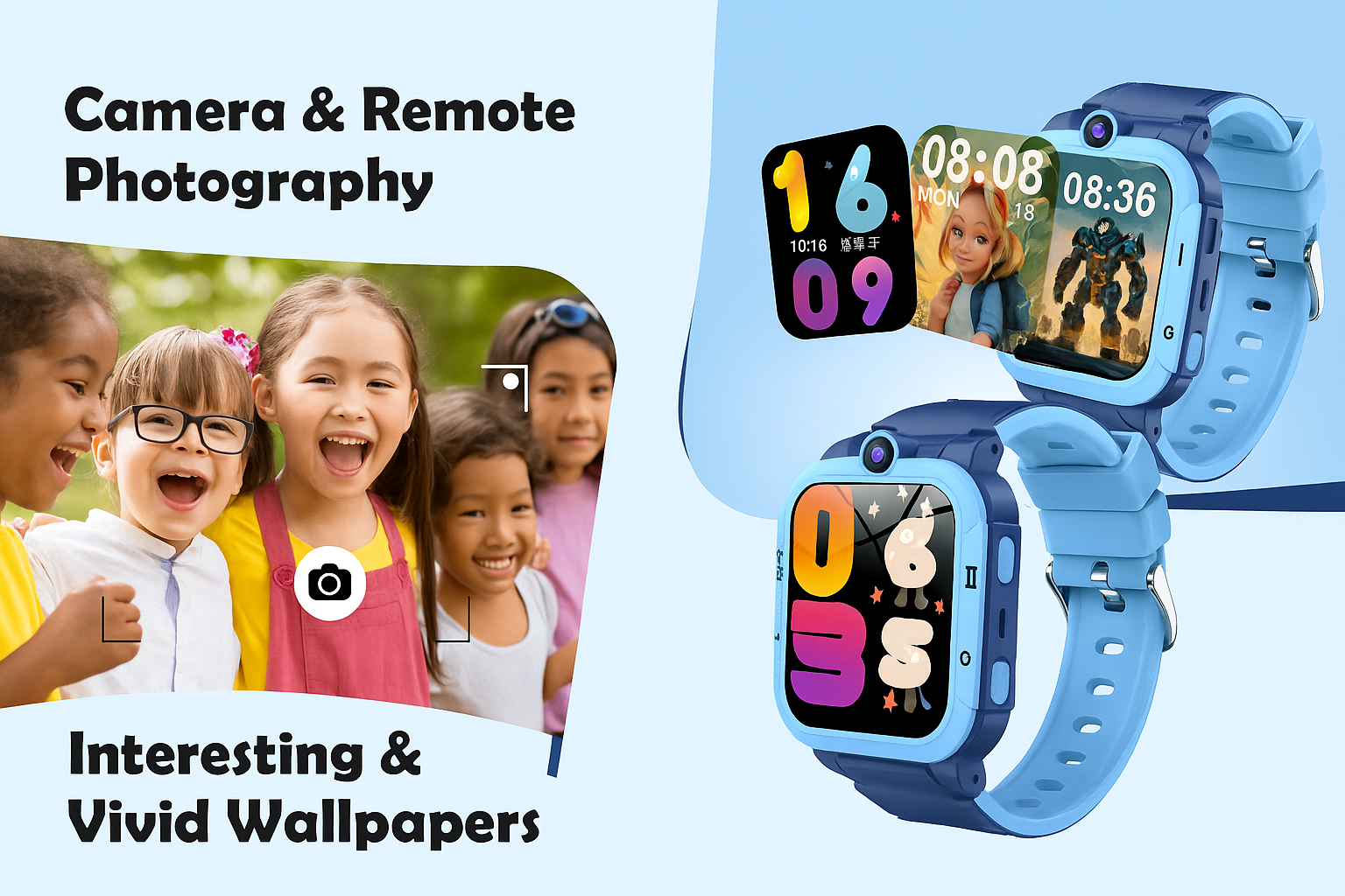 4G Kids Smartwatch with GPS Video Call Camera Sim Card for Boys Girls