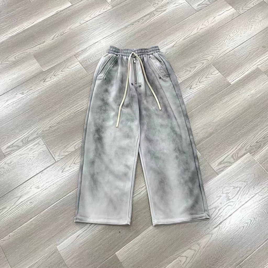 Washed Old High Street Men's Straight Mop Sweatpants