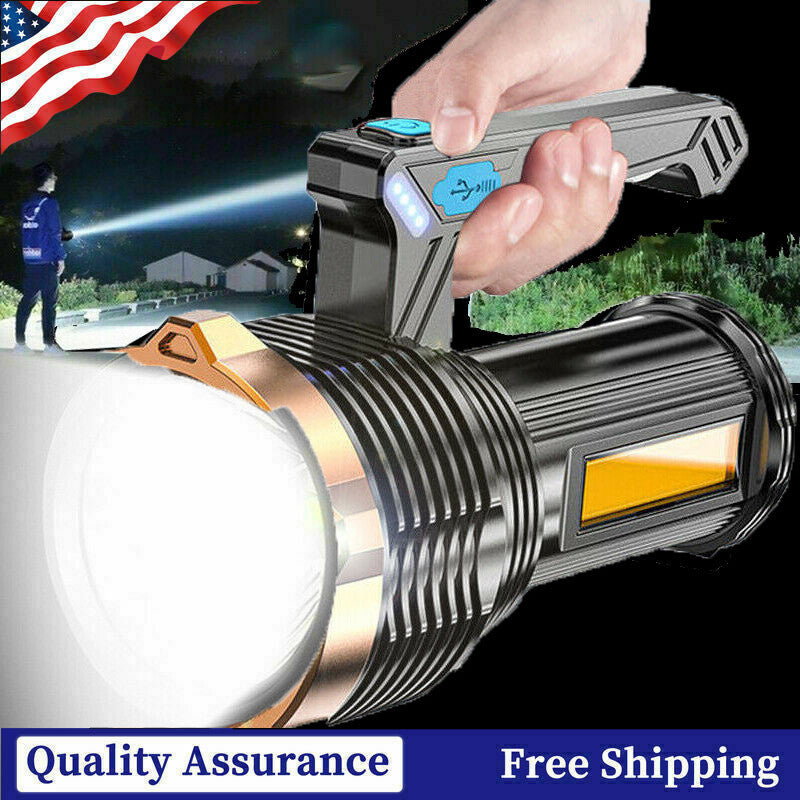 LED Torch USB Rechargeable COB Flashlight Spotlight Camping Light Most Powerful 99000000LM