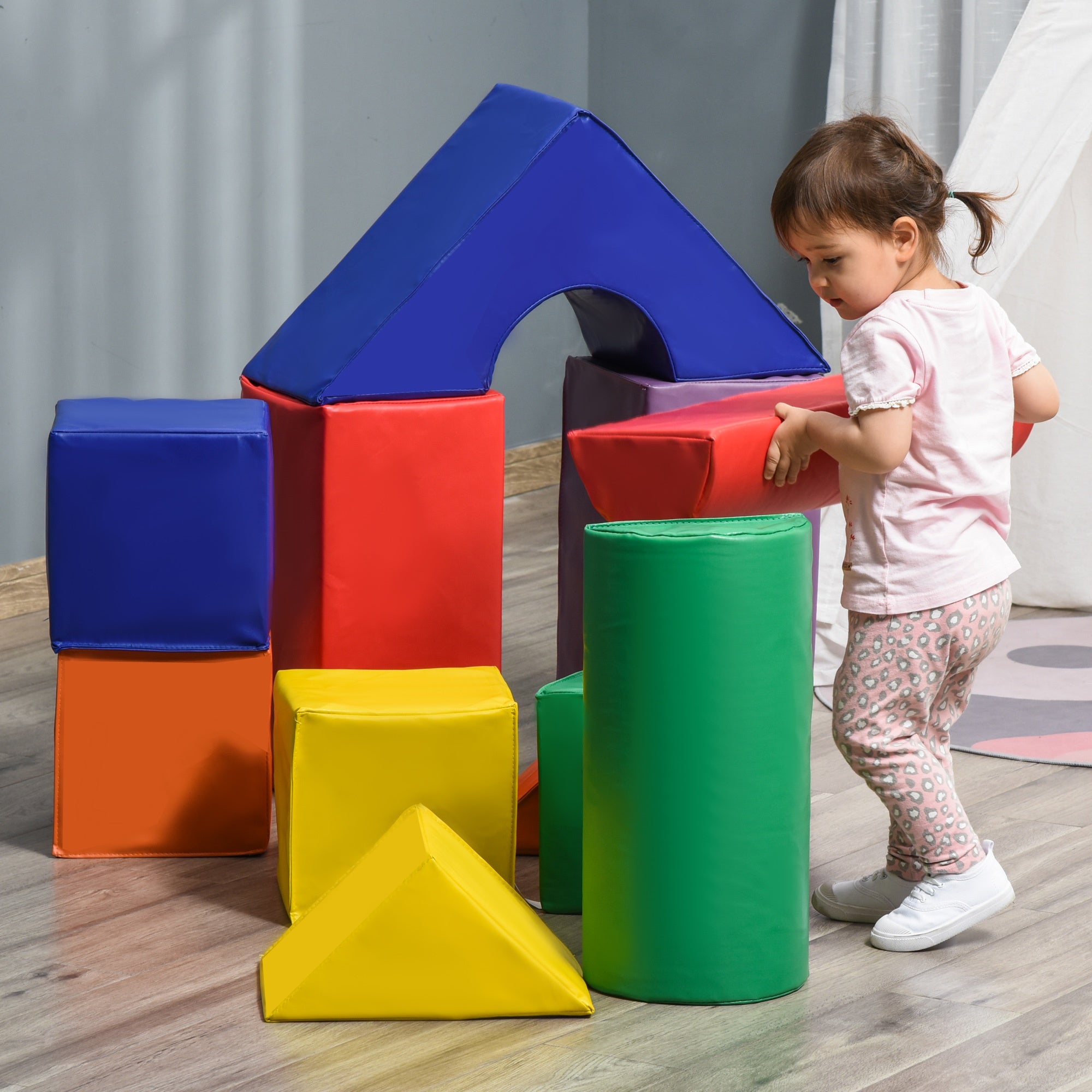 Soozier 11 Piece Soft Play Blocks Kids Climb and Crawl Gym Toy Foam