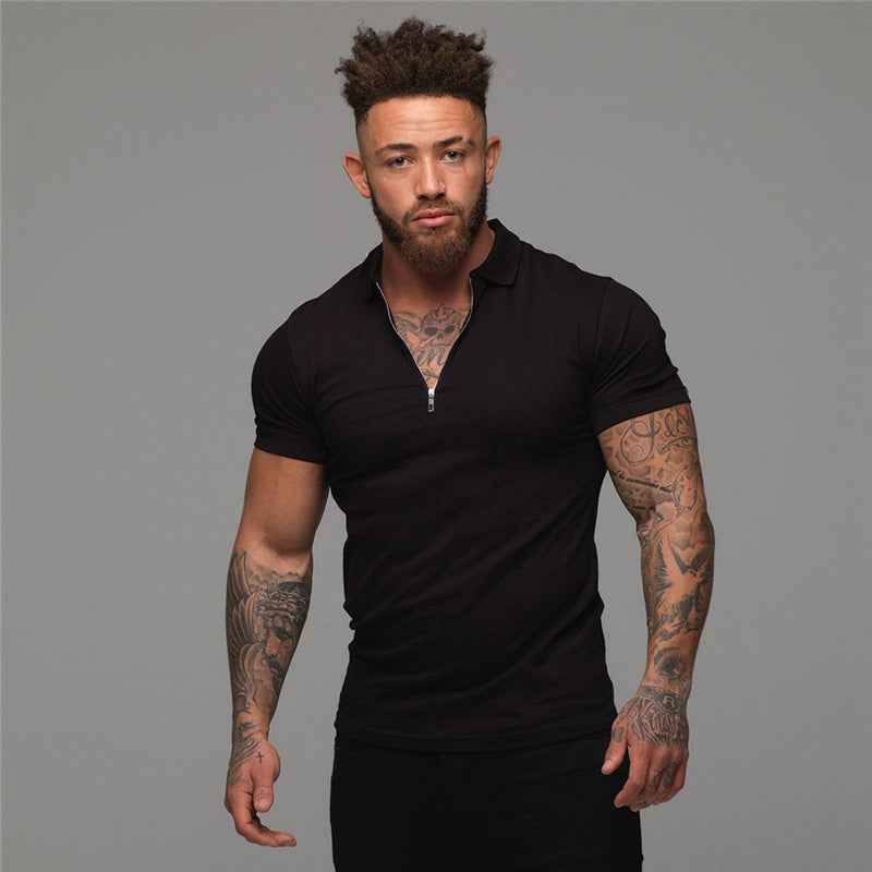 Lapels Short Sleeve Fitness T-shirt Sports Polo Shirts