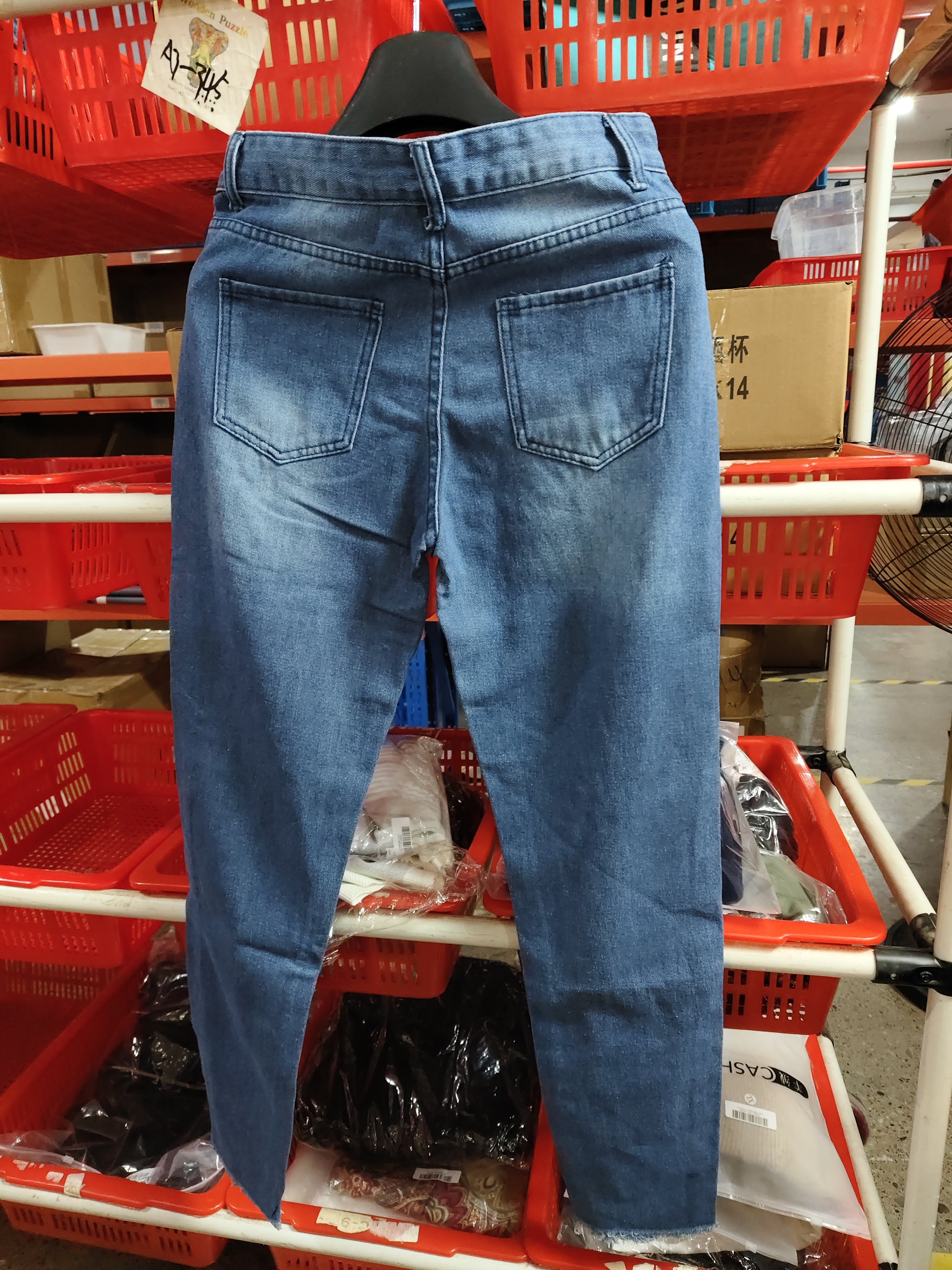 Ripped Denim Trousers Washed And Worn