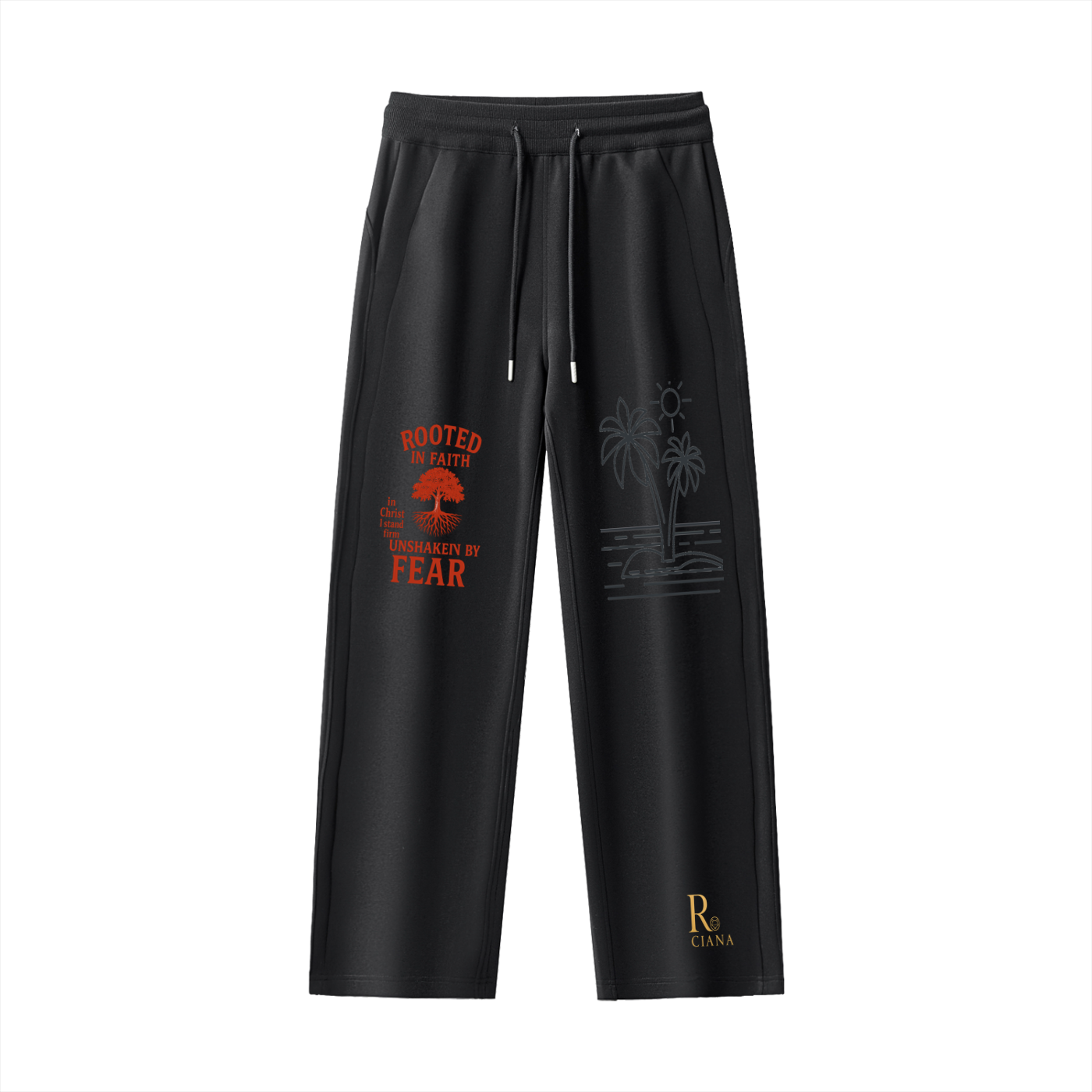 Essential Drawstring Straight-Leg Sweatpants rooted in Faith