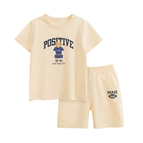 Summer Baby Kids Boys Cartoon Pattern T-shirt and Shorts Clothing Set