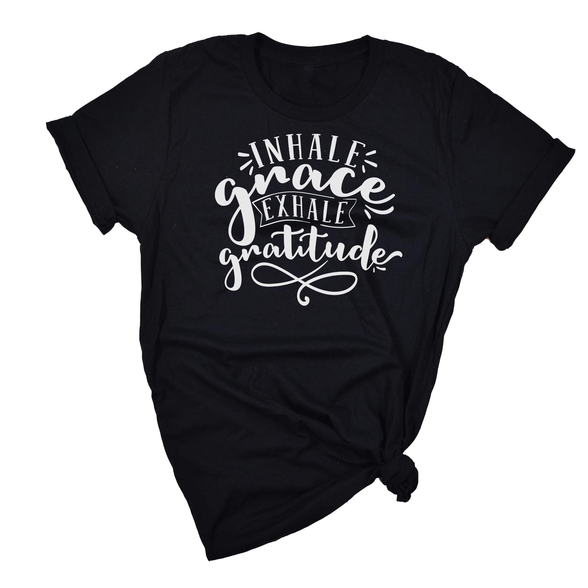 Graphic Tee - Inhale Grace Exhale Gratitude - Womens Plus Size Curvy